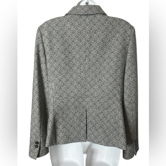 Talbots 1947 Womens Wool Blend Blazer Women’s Size 10 Gray Geometric Old Money - Picture 2 of 11